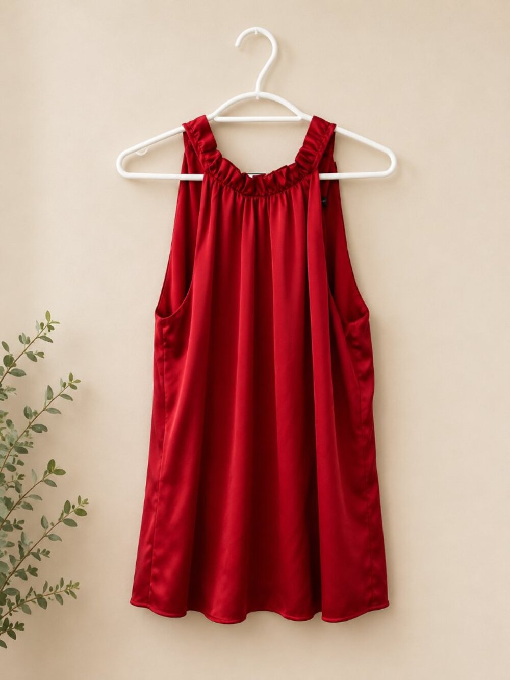 White House Black Market Red Halter Neck Camisole